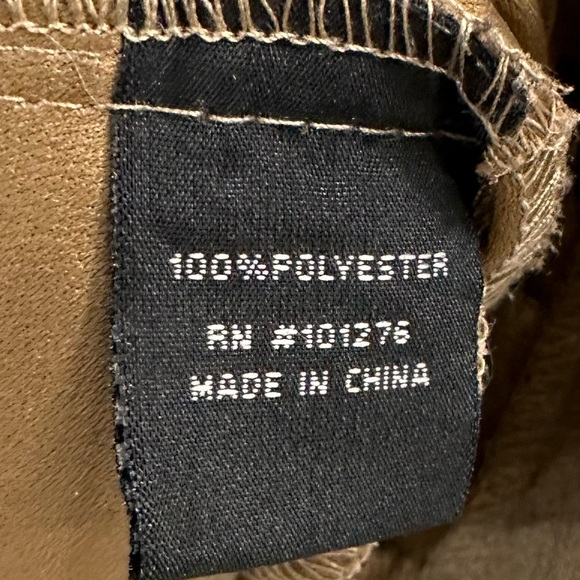 Rampage: Brown Faux Suede Asymmetrical Zipper Moto Jacket. Size S - Picture 5 of 7